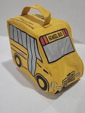 Vintage Thomas Built Buses School Bus Lunch Box Bag CLEAN Insulated Yellow Black
